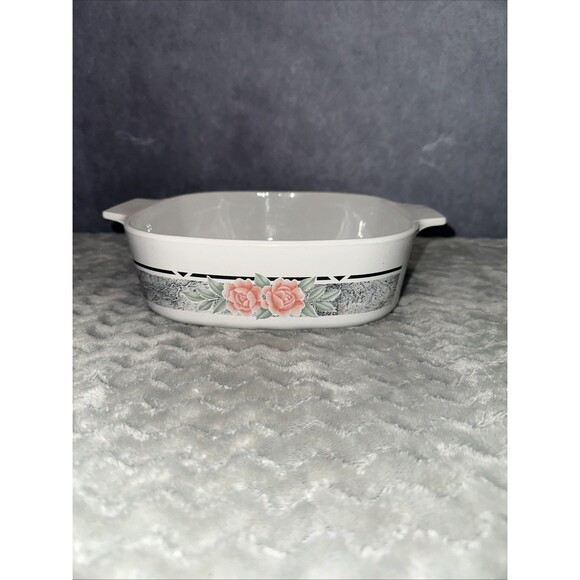 Vintage Corning Ware Silk and Roses A-2-B 2 Liter Casserole Dish - Picture 1 of 7